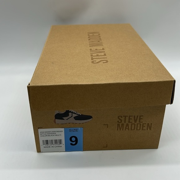 Steve Madden Kendrix Black White Lace-Up Sneakers Women’s Sz 9 New With Box - Picture 13 of 13